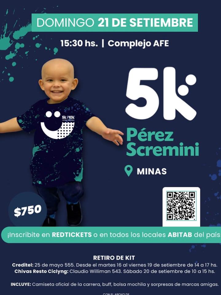 Minas corre el próximo 21 de setiembre por los niños de la Fundación Pérez Scremini